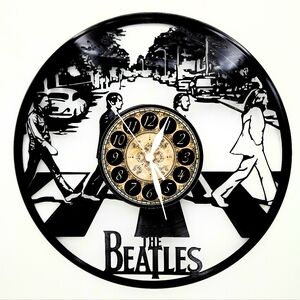 THE BEATLES ABBY ROAD vinyl record clock